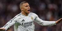 Foto: Divulgação / Real Madrid - Legenda: Mbappé marcou o primeiro hat-trick com a camisa do Real Madrid na Champions / Jogada10
