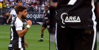 Yuri Alberto, do Corinthians, rasgou calção durante o clássico contra o Santos  Foto: Reprodução/Redes Sociais