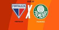 Foto: Arte/Jogada10 - Legenda: Fortaleza recebe o Palmeiras pela 11ª rodada do Brasileirão Sub-20 / Jogada10