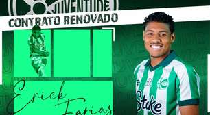 Juventude anuncia renovação com atacante Erick Farias