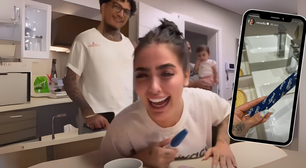 Grávida? Após vídeo íntimo, MC Mirella posta teste de gravidez e questiona Dynho: 'O que você fez comigo?'
