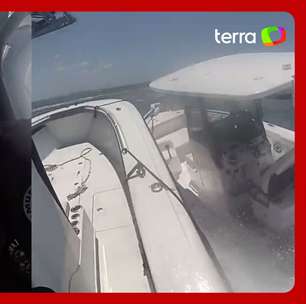Policial se arrisca e pula em barco em movimento que ficou desgovernado após piloto cair no mar