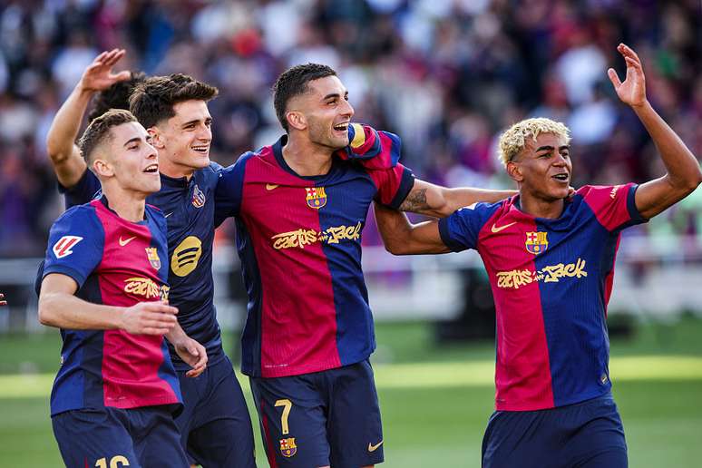 Ferran Torres comemora vitória do Barcelona